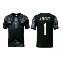 Stroje piłkarskie Brazylia Alisson Becker #1 Bramkarskie Koszulka Podstawowej MŚ 2026 Krótki Rękaw